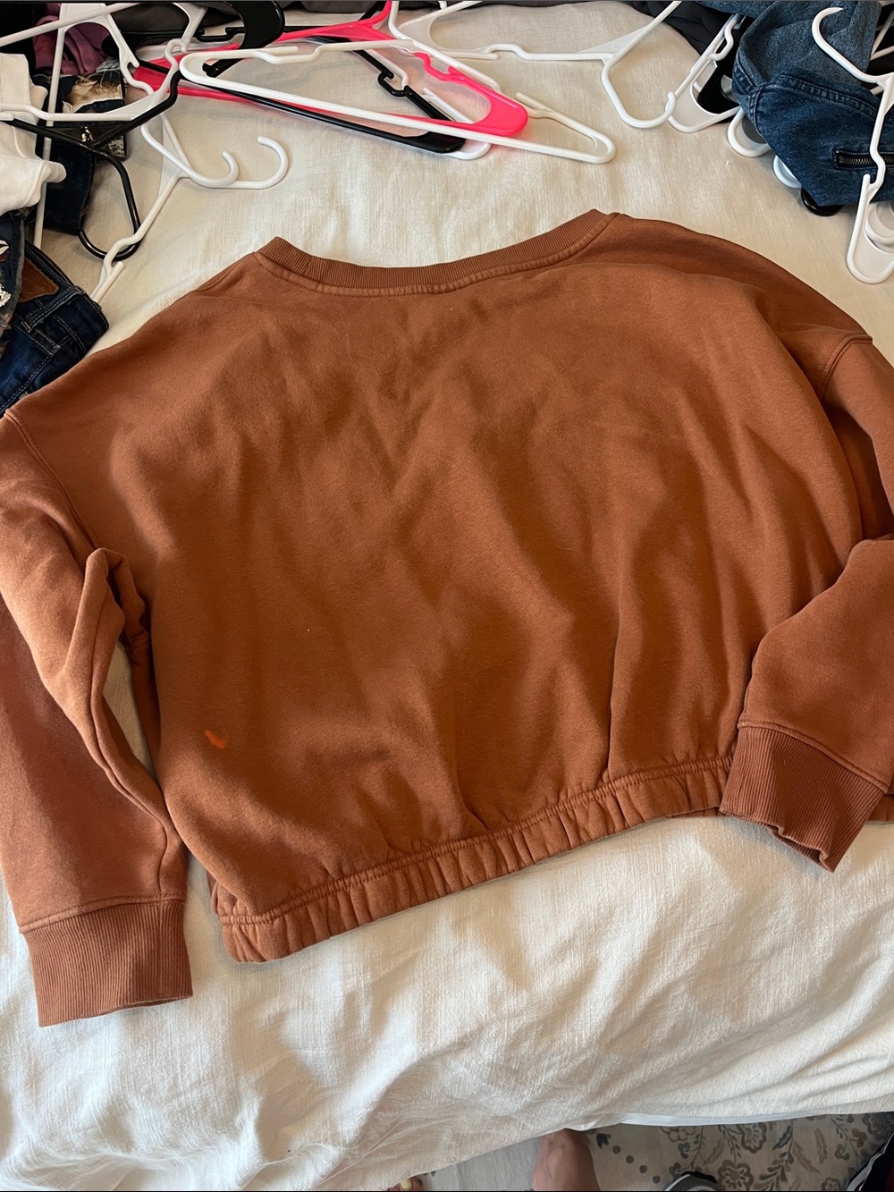Rust Brown Crewneck Sweatshirt with 'Long Live Cowboys' Graphic - Picture 6 of 6